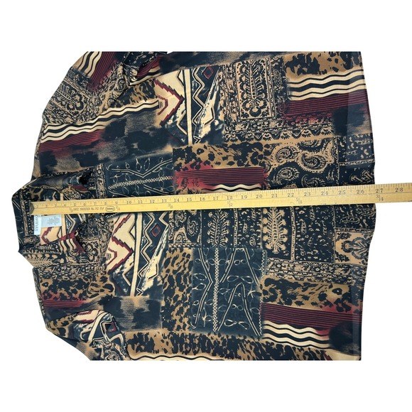 NWT‎ STUDIO I Women's Size 18 Patchwork Print Long Sleeve Button Up Shirt Top - Picture 6 of 13